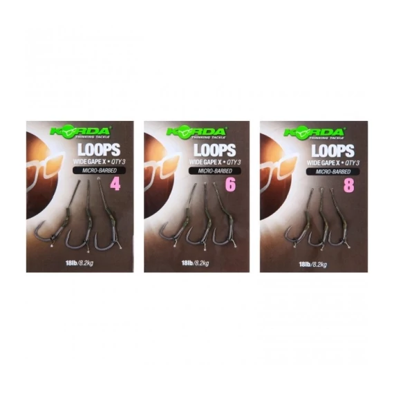 Korda Loop Rigs DF Wide Gape X (18lb) Előkötött Előke (3db)
