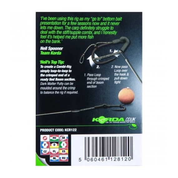 Korda Loop Rigs DF Wide Gape X (18lb) Előkötött Előke (3db)