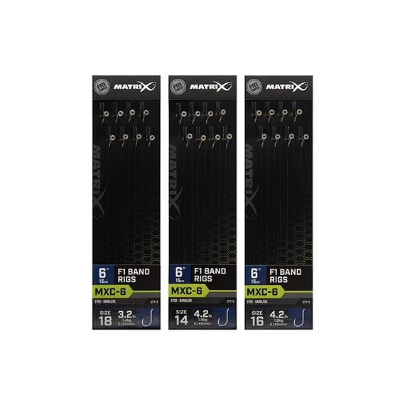 Matrix Előkötött Szakáll Nélküli Horog Csalikarikával MXC-6 (8db, 15cm)