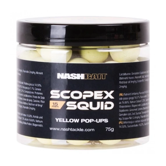 Nash Scopex Squid Yellow Pop Ups Bojli