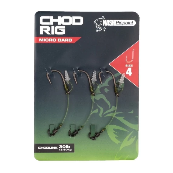Nash Pinpoint Chod Rig Előkötött Horog (3db)
