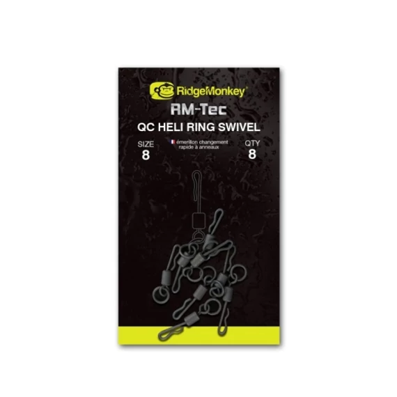 RidgeMonkey RM-Tec QC Heli Ring Swivel Karikás Gyorskapcsos Forgó