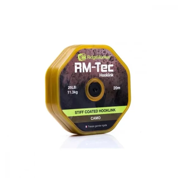 Ridgemonkey Bevonatos Előkezsinór RM-TEC Stiff Coated Hooklink (20m, camo) - 35lb