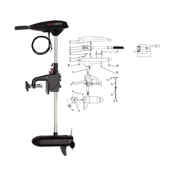 Rhino Elektromos Csónakmotor VX50 ECO 50lb (12V)