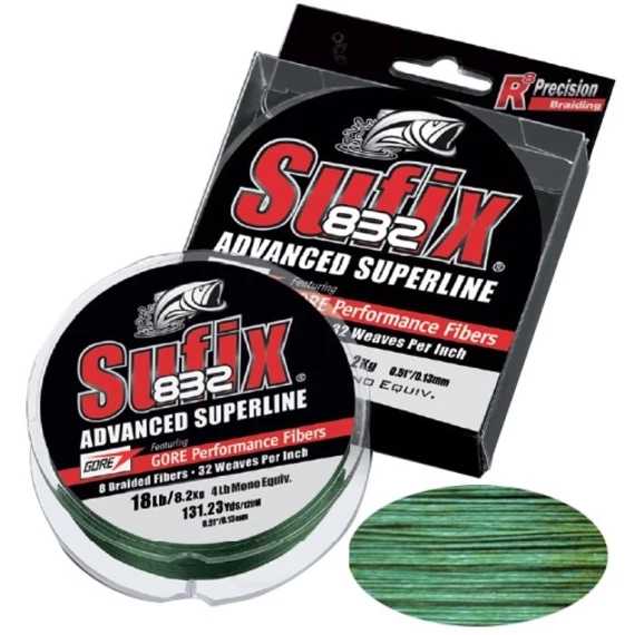 Sufix 832 Braided Line Fonott zsinór - Zöld