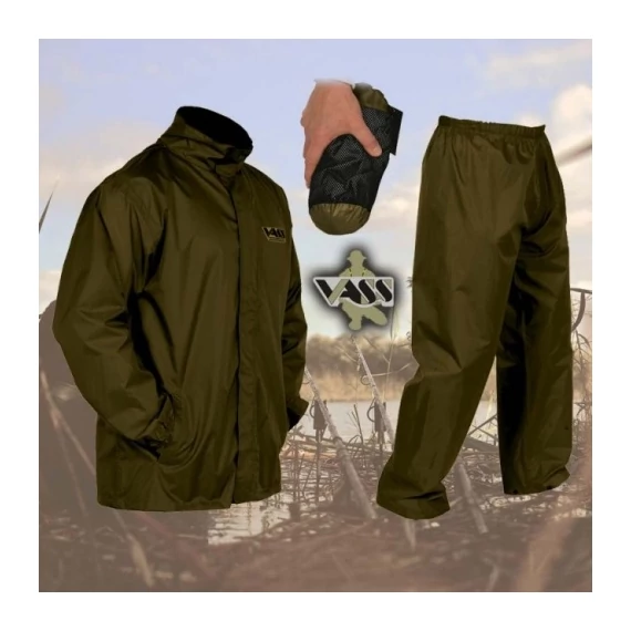 Vass-Tex ‘Light’ Packaway Green Jacket & Trouser Set Esőruha Szett