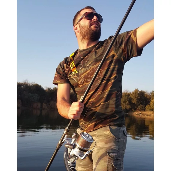 Vass-Tex Embroidered Camouflage T-Shirt With Yellow Strap Póló (Hímzett Logóval)