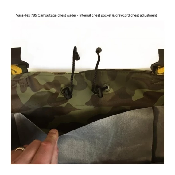 Vass-Tex E 785 Series Camo Chest Wader Melles Csizma