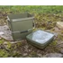 Trakker 13 Litre Olive Square Container - 13 liters szögletes műanyag vödör, belső tálcával
